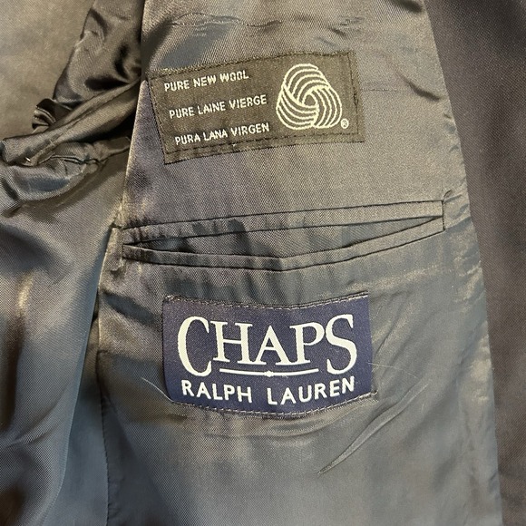 Ralph Lauren Chaps Blazer Mens 44L Blue Wool Gold Button Sport Coat Made Canada - Picture 5 of 16